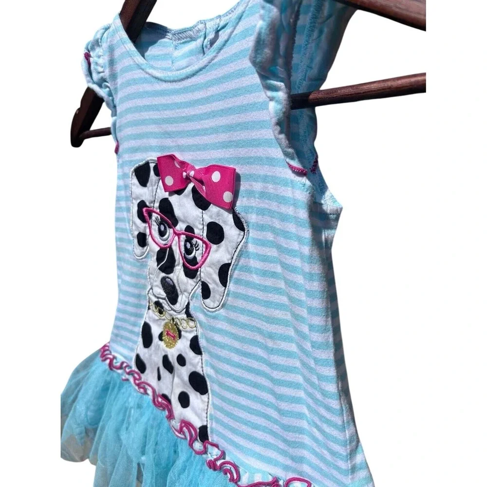 Pink & Violet Dalmatian Tutu Dress Kids 2T Blue Tulle EXCELLENT‎ CONDITION